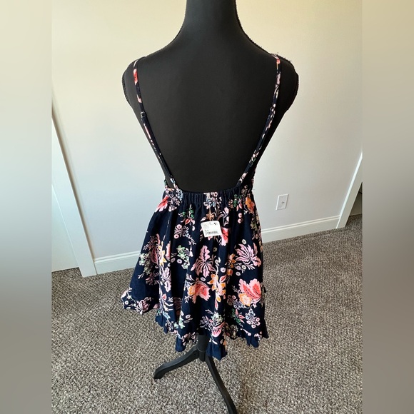 NWT Free People Mini Dress Corduroy Ruffle Navy Floral Sundress Women’s Size XS - Picture 8 of 14